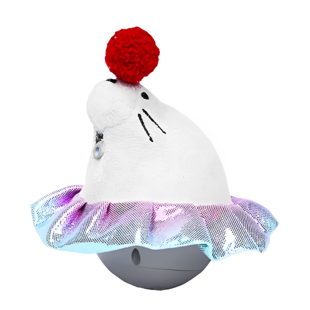 Barkbutler x Fofos Whirling Laser Electronic Sea Lion Tumbler Toy for Cats (White/Grey) Cats-Toys Barkbutler 12x9x8cm