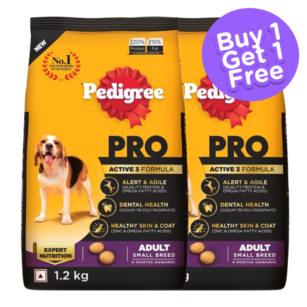 Pedigree PRO Expert Nutrition Adult Dry Dog Food for Small Breed (Buy 1 Get 1) (Limited Shelf Life)