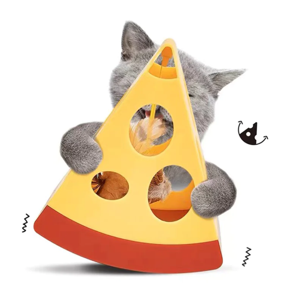 Barkbutler x Fofos Mouse In Cheese Interactive Toy for Cats (Yellow/Red) Cats-Toys Barkbutler