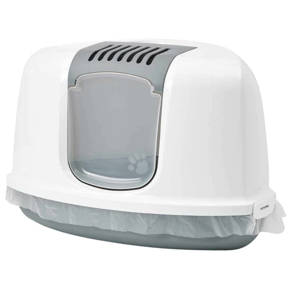 Savic Nestor Corner Toilet Home for Cats (White/Grey) Litter Supplies Savic