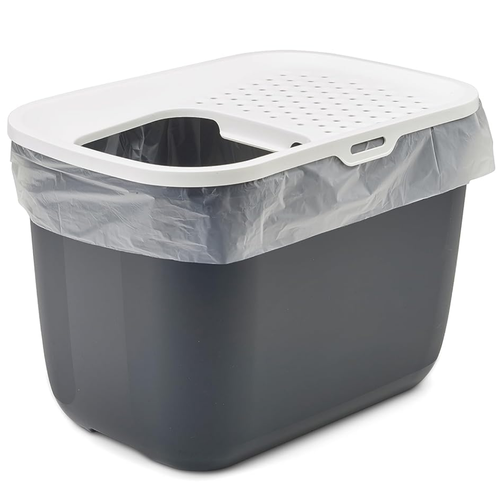 Savic Hop In Modern Litter Tray Box for Cats (Anthracite) Litter Supplies Savic Dropship