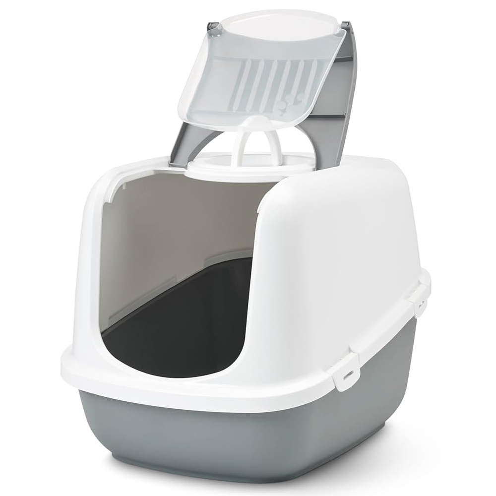 Savic Nestor Jumbo Toilet Home for Cats (Cold Grey) Litter Supplies Savic Dropship