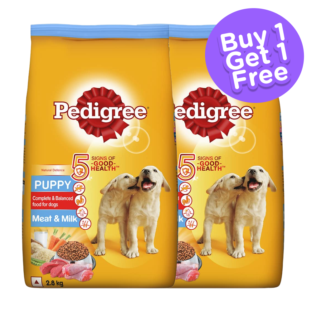 Pedigree Meat & Milk Puppy Dog Dry Food (Buy 1 Get1) (Limited Shelf Life)