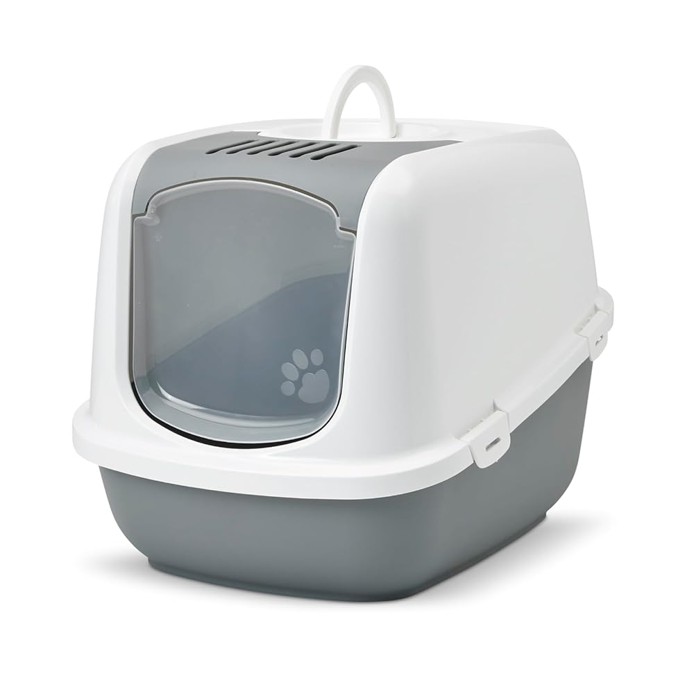 Savic Nestor Jumbo Toilet Home for Cats (Cold Grey) Litter Supplies Savic Dropship 26x18x19in