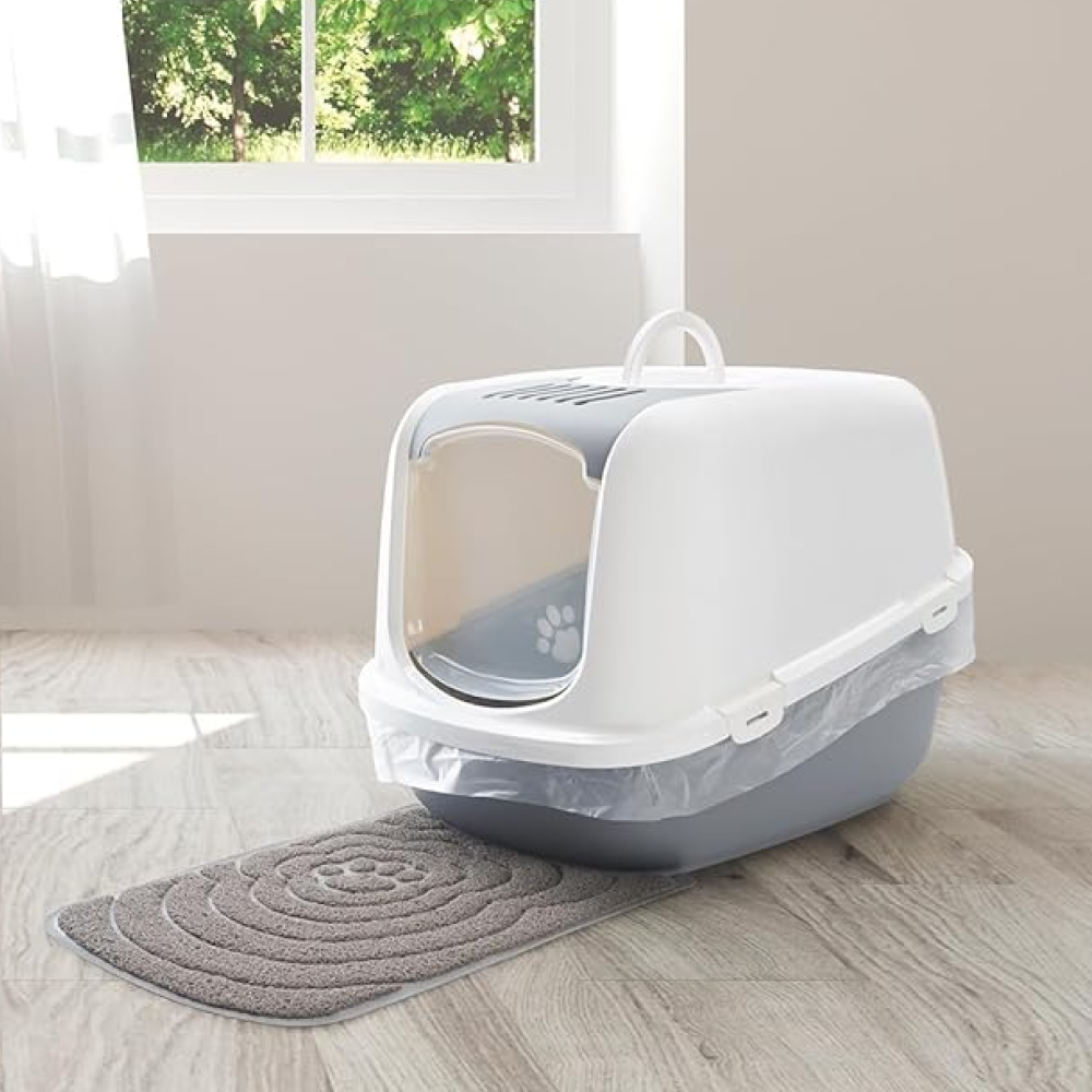 Savic Nestor Jumbo Toilet Home for Cats (Cold Grey) Litter Supplies Savic Dropship