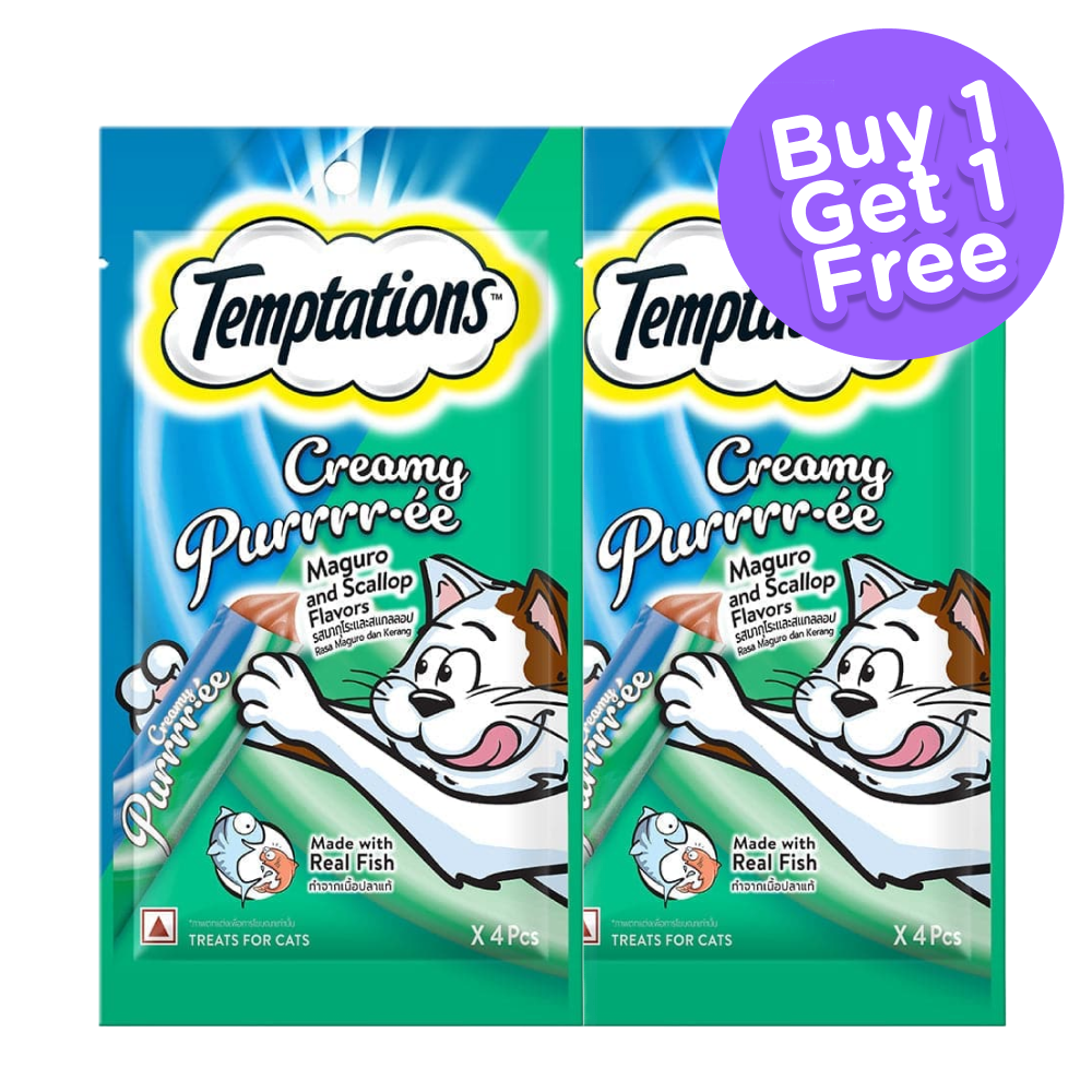 Temptations Creamy Purrrr ee Maguro & Scallop Cat Treats (Buy 1 Get 1) (Limited Shelf Life)