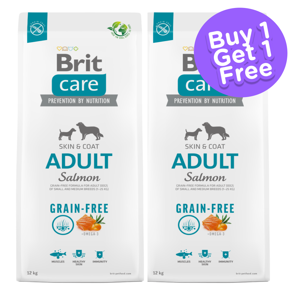 Brit Care Salmon & Potato Grain Free Adult Small and Medium Breed Dog Dry Food (Buy 1 Get 1) (Limited Shelf Life)