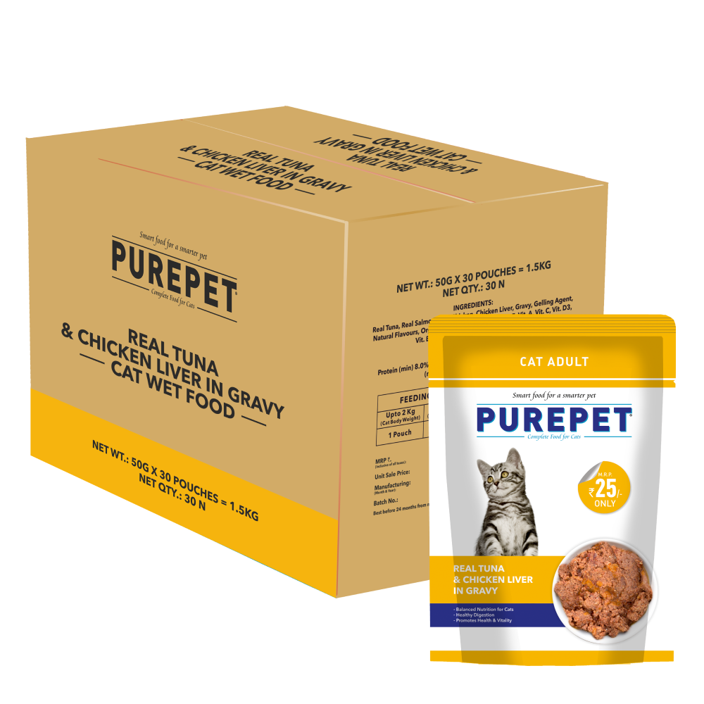 Purepet Real Tuna & Chicken Liver in Gravy Cat Wet Food