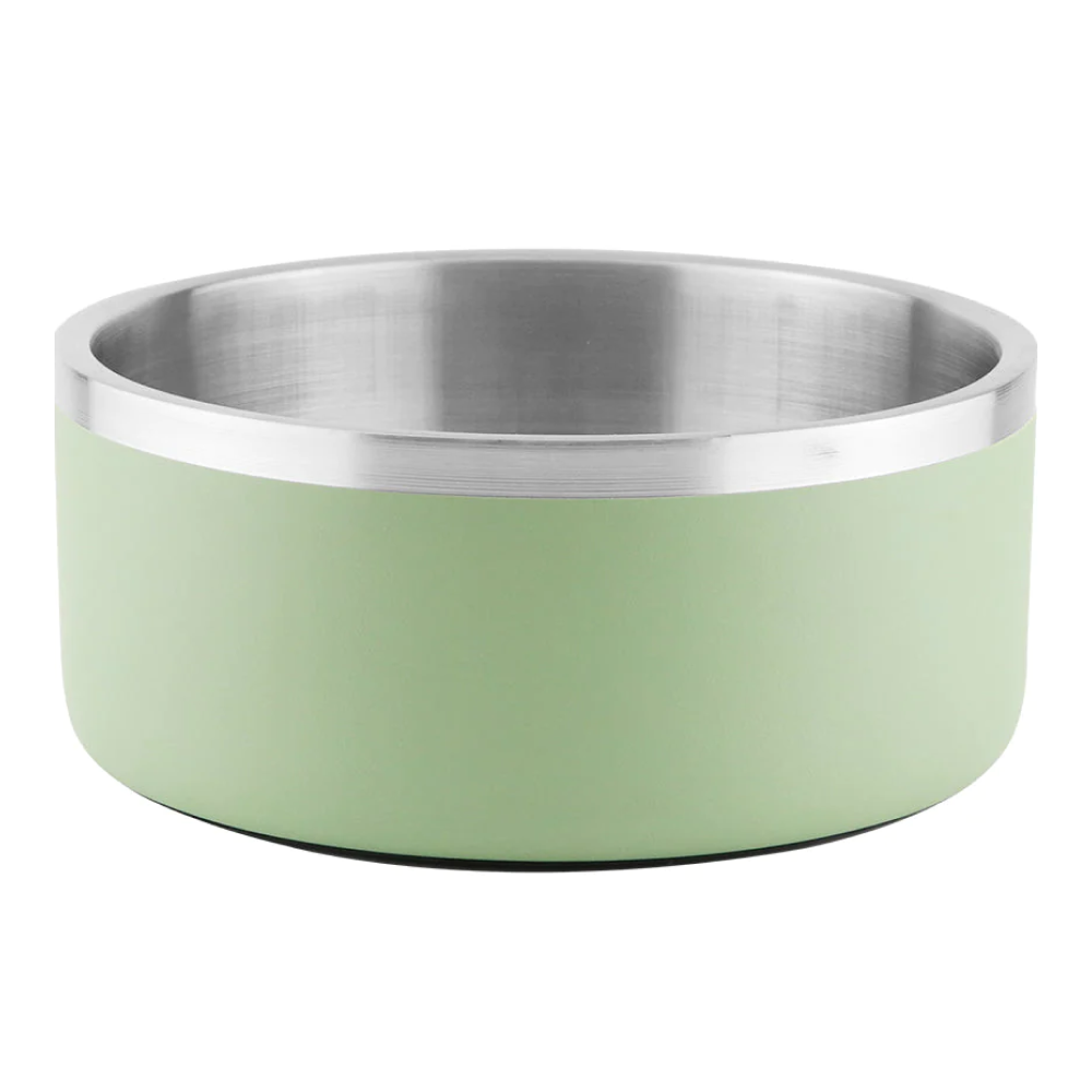 Pawpourri Camping Double Wall Bowl for Dogs and Cats (Light Green)