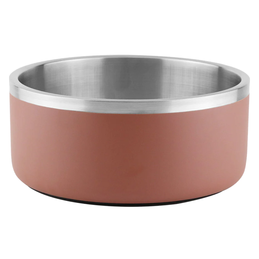 Pawpourri Camping Double Wall Bowl for Dogs and Cats (Light Brown)