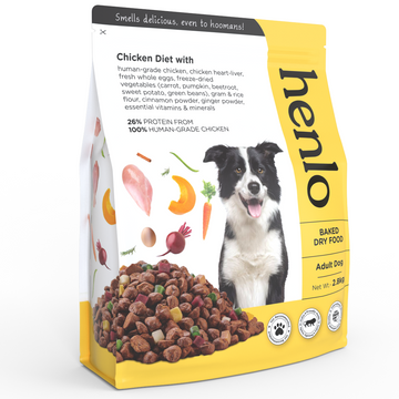 Henlo Chicken & Vegetable Baked Dry Food for Adult Dogs | 100% human grade ingredients