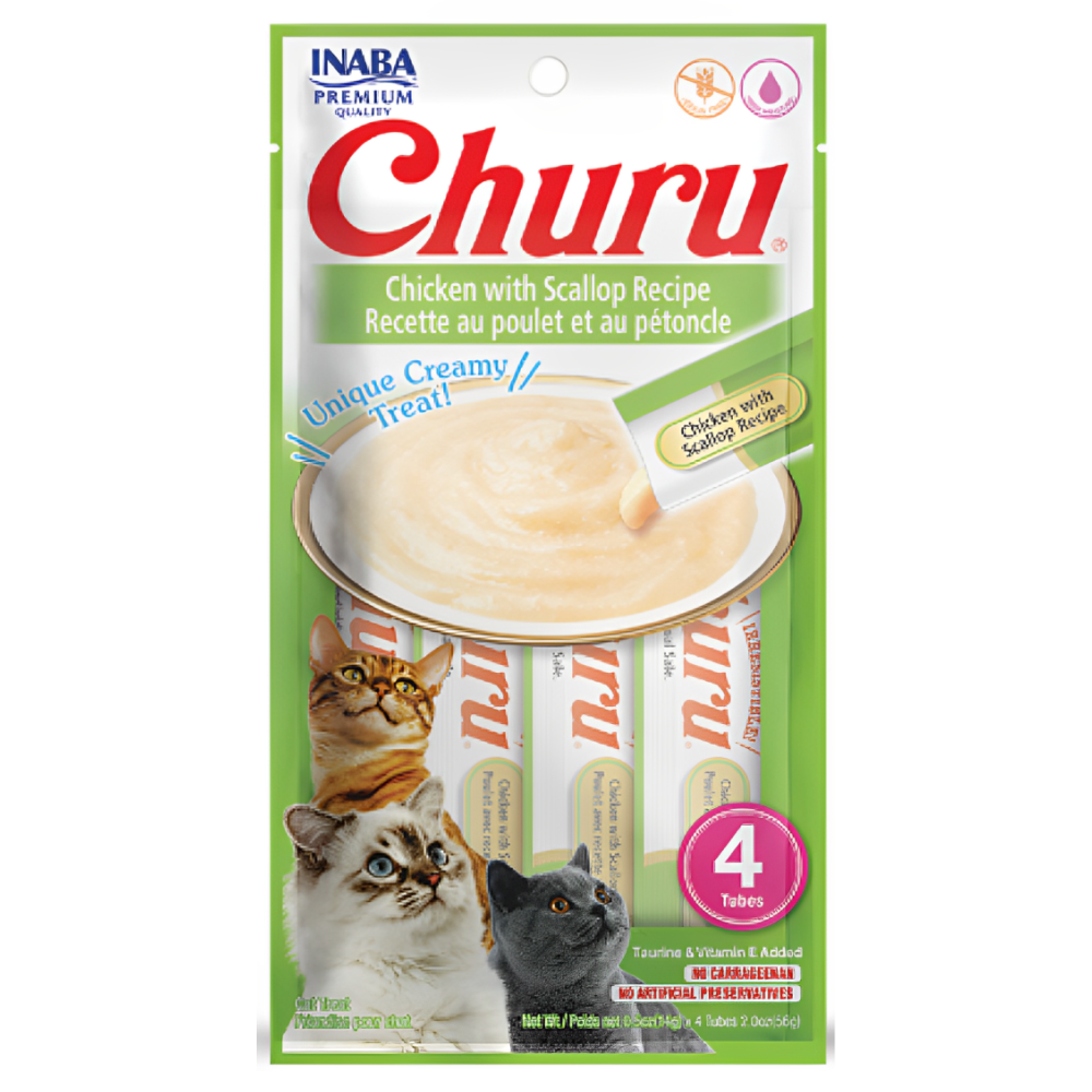 INABA Churu Chicken with Scallop Cat Treats Cats-Treats & Others INABA 56g(4pcs)