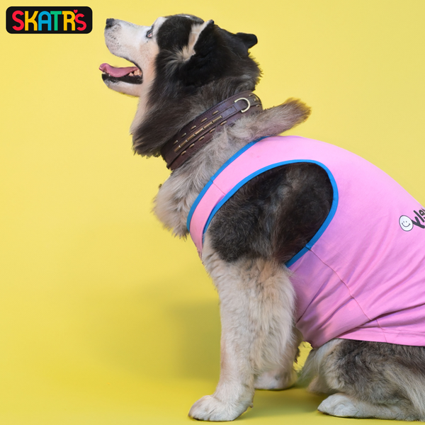 Skatrs Pawsitively Adorable Printed Summer Cotton T Shirt for Dogs and Cats (Pink)