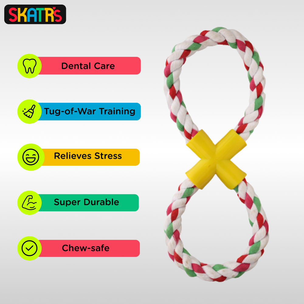 Skatrs Cotton Loop Rope Tug Toy for Dogs and Cats