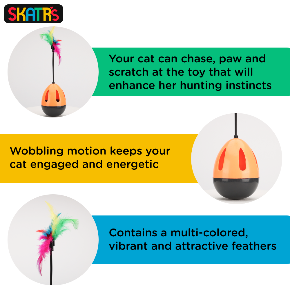 SKATRS Interactive Tumbler Toy for Cats