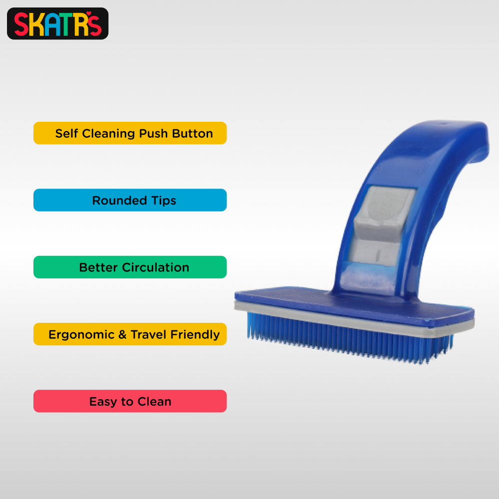 Skatrs Plastic Self Clean Slicker Brush for Dogs and Cats Both-Grooming Supplies Skatrs