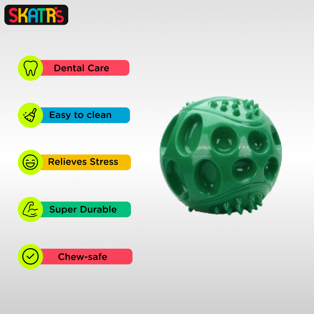 Skatrs Rubber Squeezy Ball Toy for Dogs and Cats