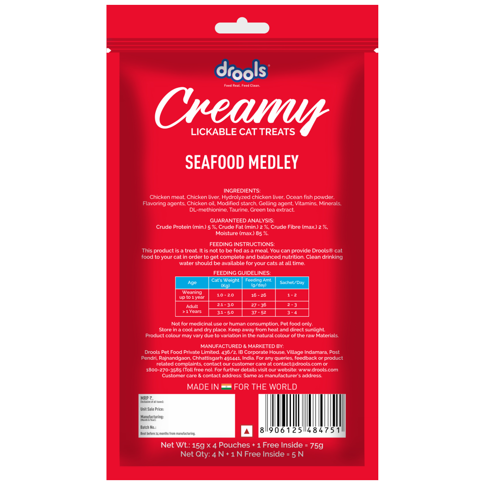 Drools Seafood Medley Creamy Cat Treats Cats-Treats & Others Drools