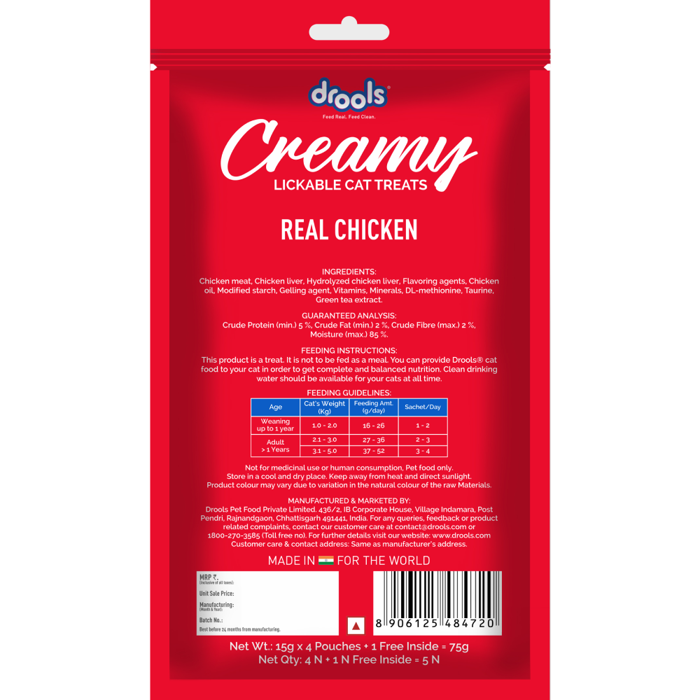 Drools Tuna & Bunito, Crab & Chicken and Real Chicken Creamy Cat Treats Combo Cats-Treats & Others Drools