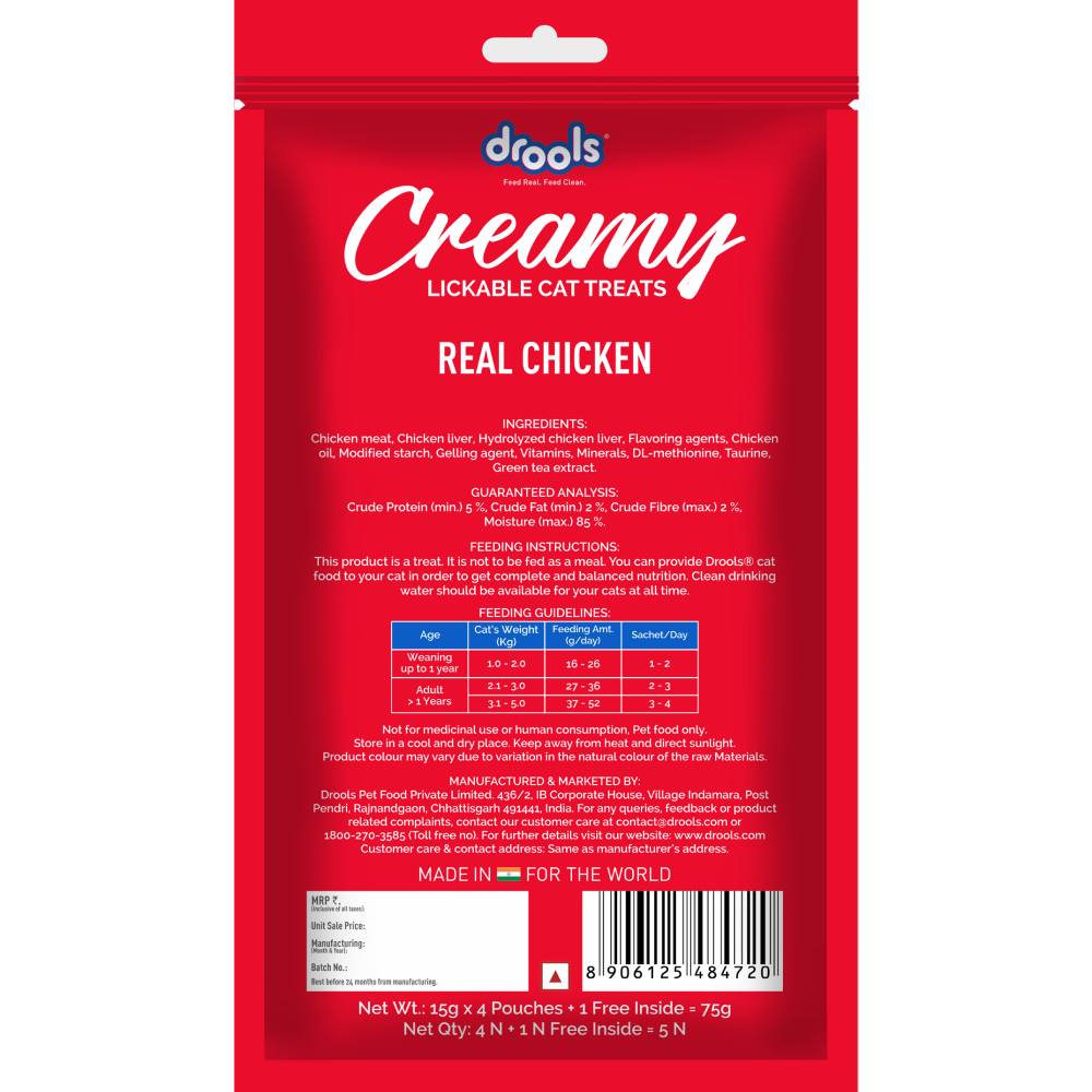 Drools Real Chicken and Salmon & Skipjack Creamy Cat Treats Combo