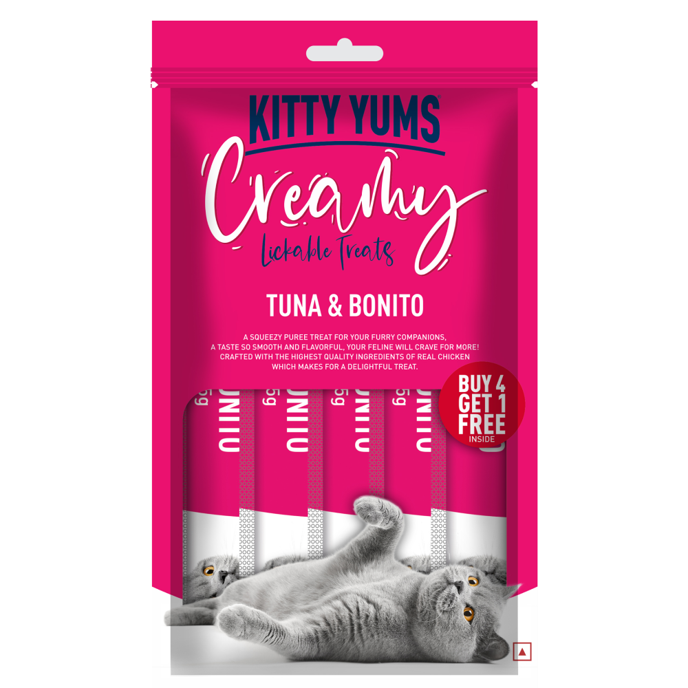 Kitty Yums Seafood Medley, Tuna & Bonito and Salmon & Skipjack Creamy Cat Treats Combo Cats-Treats & Others Kitty Yums