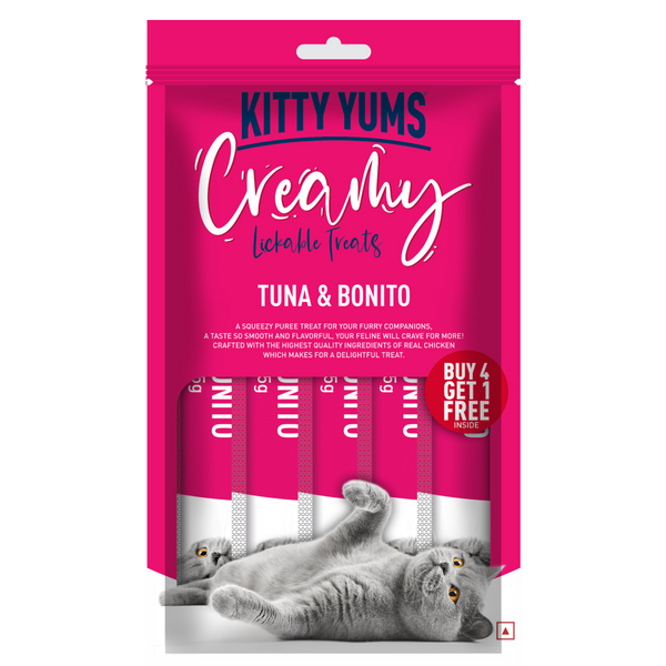 Kitty Yums Seafood Medley, Tuna & Bonito and Salmon & Skipjack Creamy Cat Treats Combo