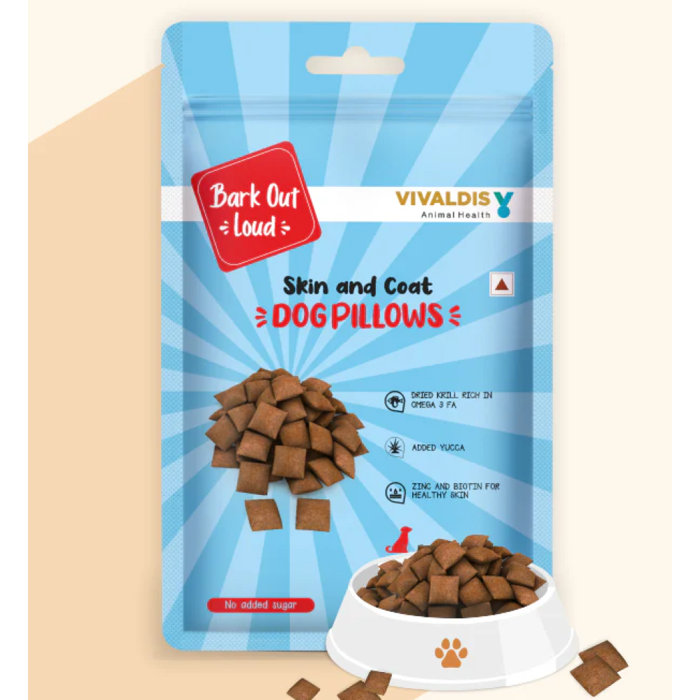 Bark Out Loud by Vivaldis Pillows for Skin & Coat Dog Treats