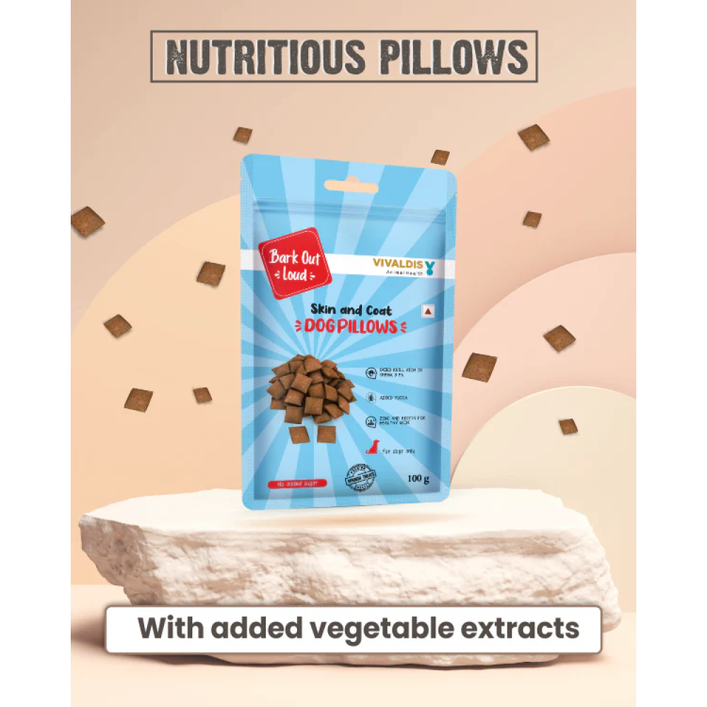 Bark Out Loud by Vivaldis Pillows for Skin & Coat Dog Treats