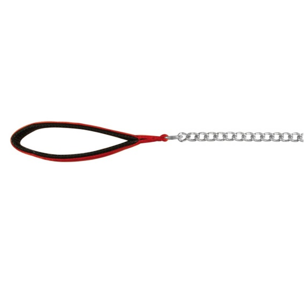 Trixie Chain Leash with Nylon Hand Loop for Dogs (Red)