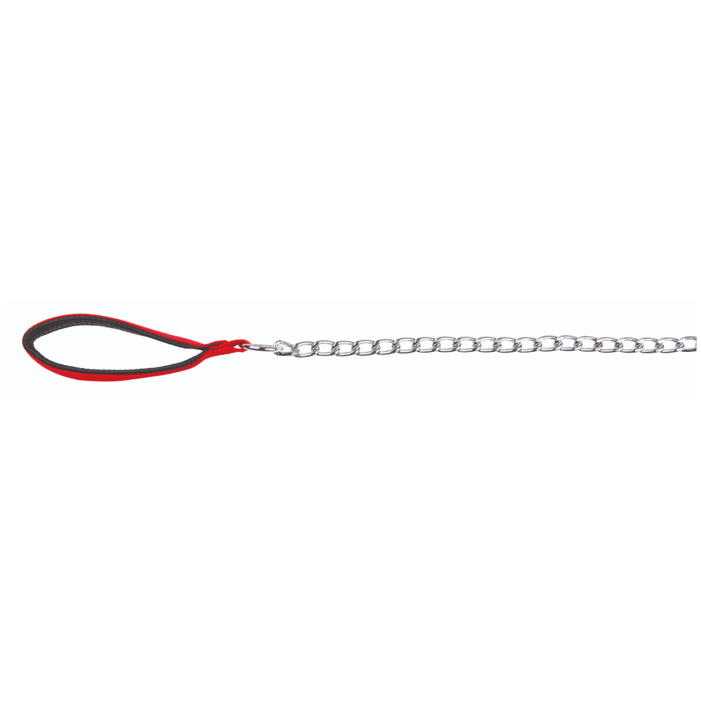 Trixie Chain Leash with Nylon Hand Loop for Dogs (Red)