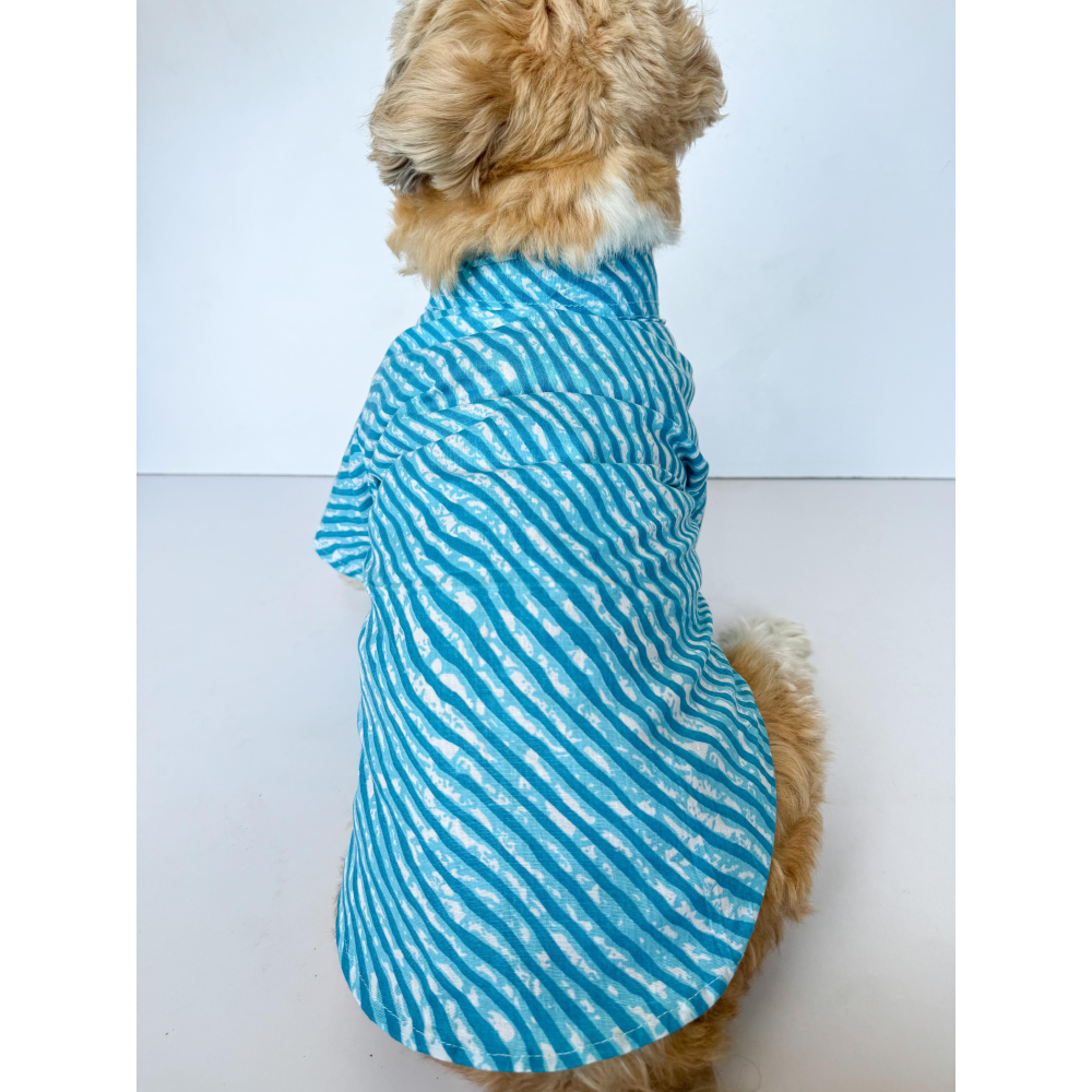 Pawgypets Lehriya Kurta for Dogs and Cats (Blue)