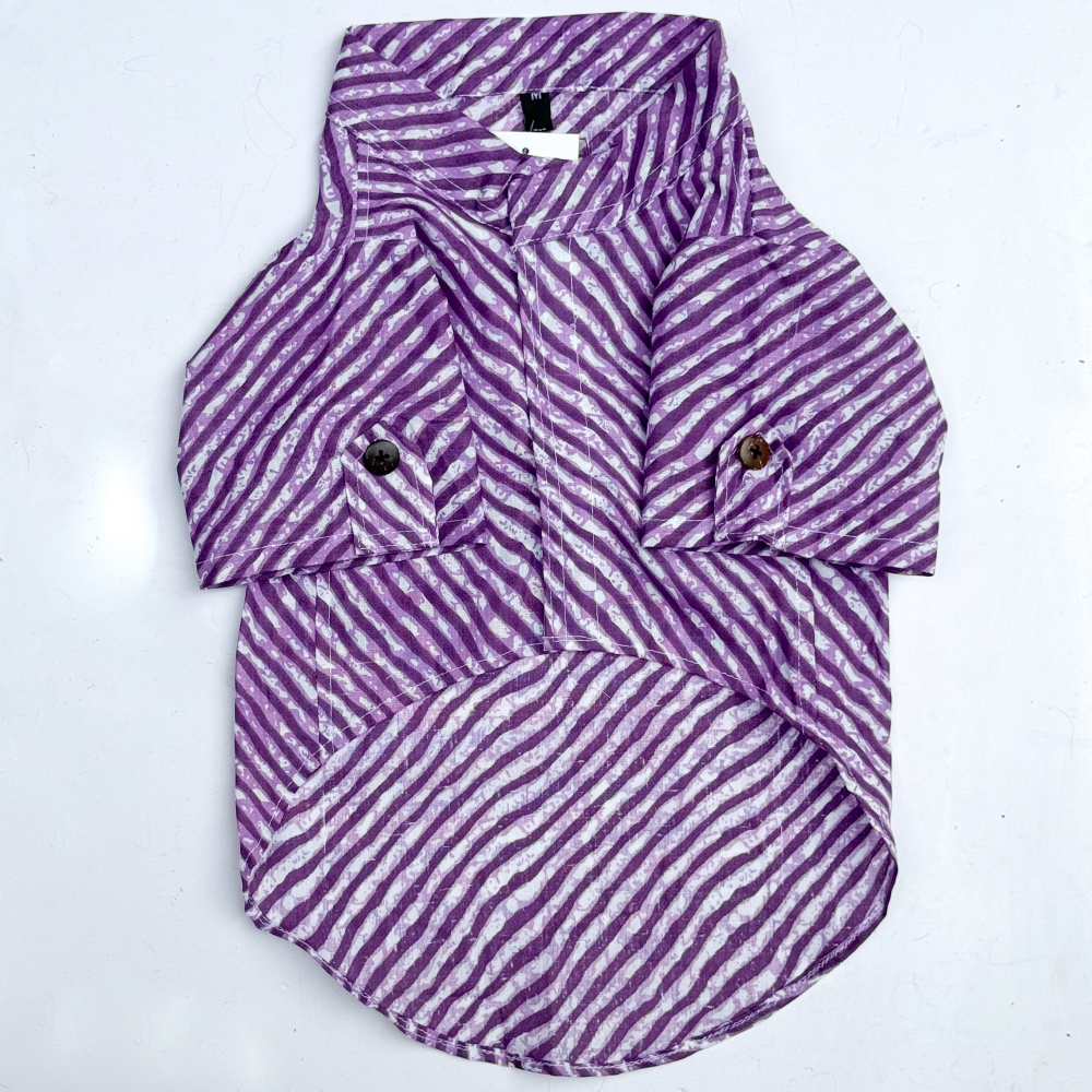 Pawgypets Lehriya Kurta for Dogs and Cats (Purple)