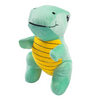 Kibbo Non Toxic & Durable Soft Stuffed Dinosaur Chew Toy for Dogs and Cats (Green/Yellow)