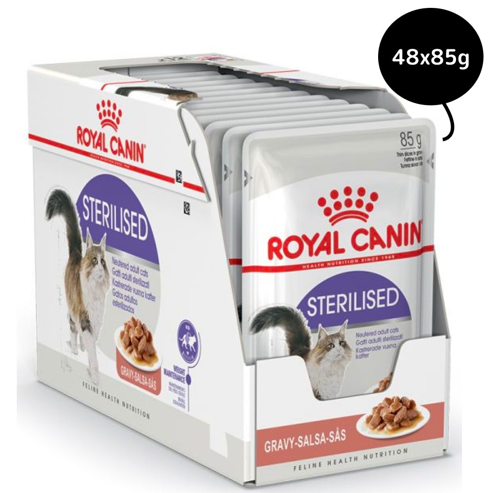 Royal Canin Sterilised/Neutered Gravy Adult Cat Wet Food Cats-Wet Food Royal Canin 48x85g