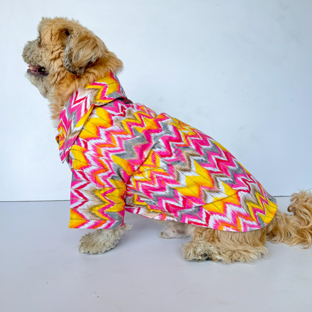 Pawgypets Zig Zag Kurta for Dogs and Cats (Pink)