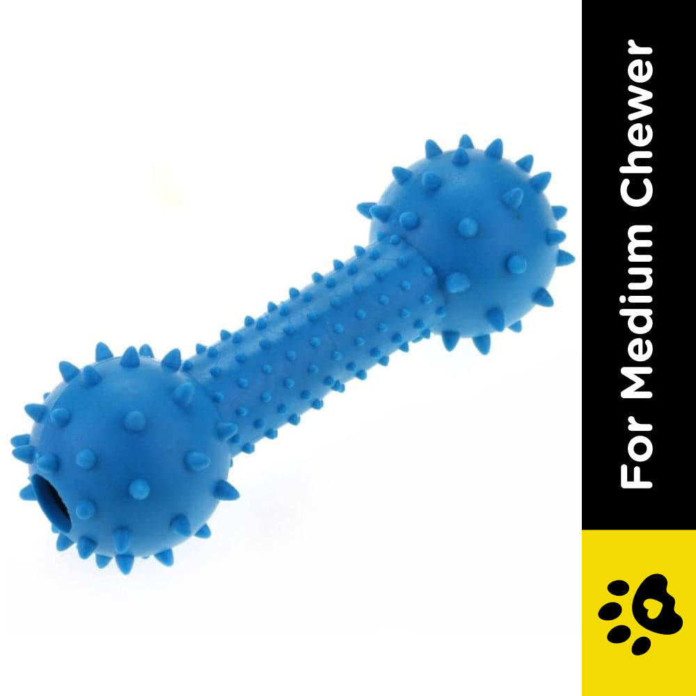 Pet Vogue Bone Shaped Rubber Chew Toy for Dogs | For Medium Chewers (Blue)