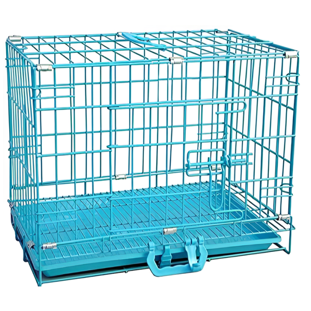 Chullbull Single Door Iron Powder Coated with Removable Tray Carrier for Dogs and Cats Both-Bedding, Mats & Travel Supplies Chullbull Dropship S