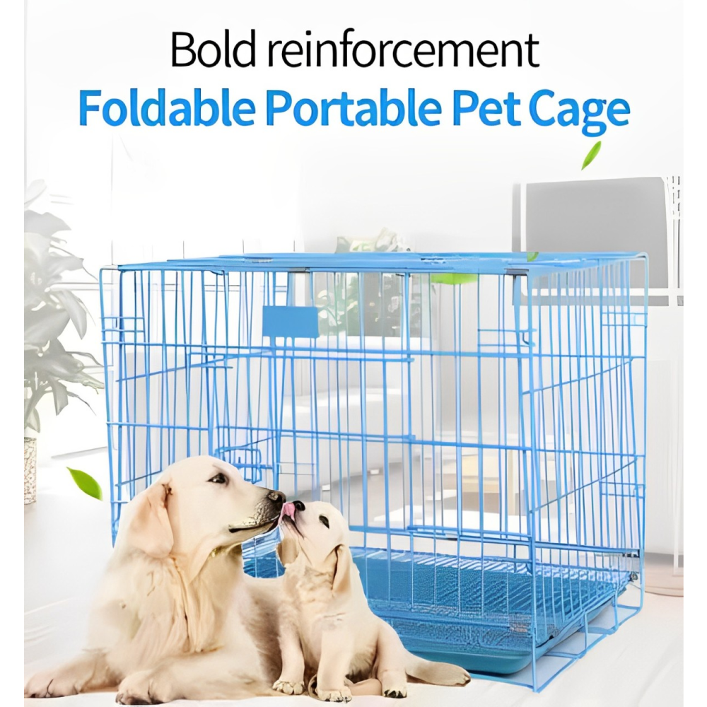 Chullbull Dual Door Heavy Duty Iron Powder Coated with Removable Tray Carrier for Dogs and Cats Both-Bedding, Mats & Travel Supplies Chullbull Dropship