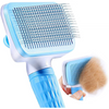 QPets Slicker Brush for Dogs and Cats (Blue) Both-Grooming Supplies Q pets