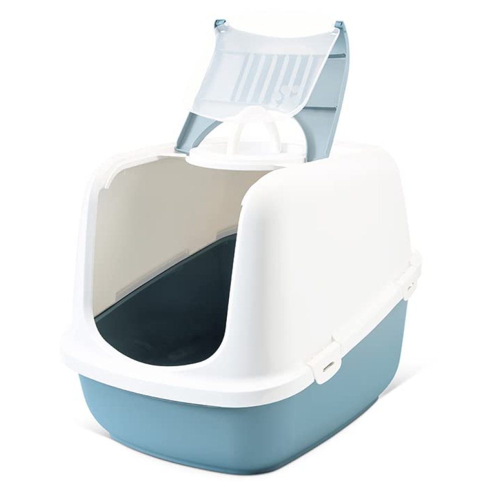 Savic Nestor Jumbo Toilet Home for Cats (Bluestone) Litter Supplies Savic Dropship