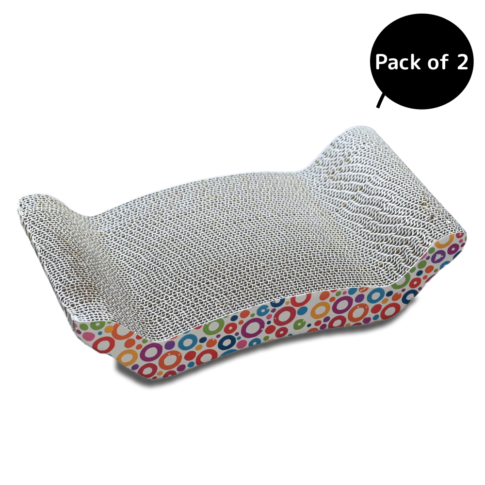 Skatrs Whisker Wonder Corrugated Cardboard Cat Scratcher with 2g Premium Catnip Free Cats-Toys Skatrs
