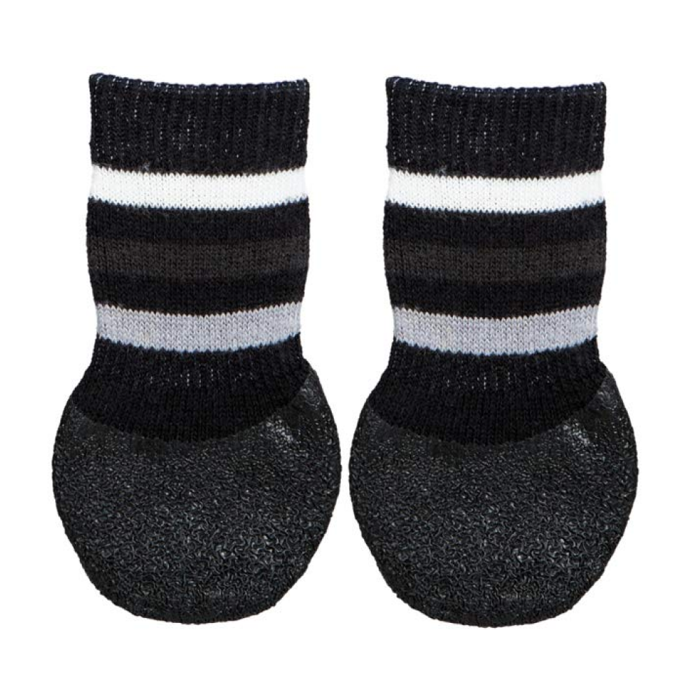 Trixie Non Slip with All Round Rubber Coated Socks for Dogs (Black, Set of 4) Dogs-Clothing & Accessories Trixie