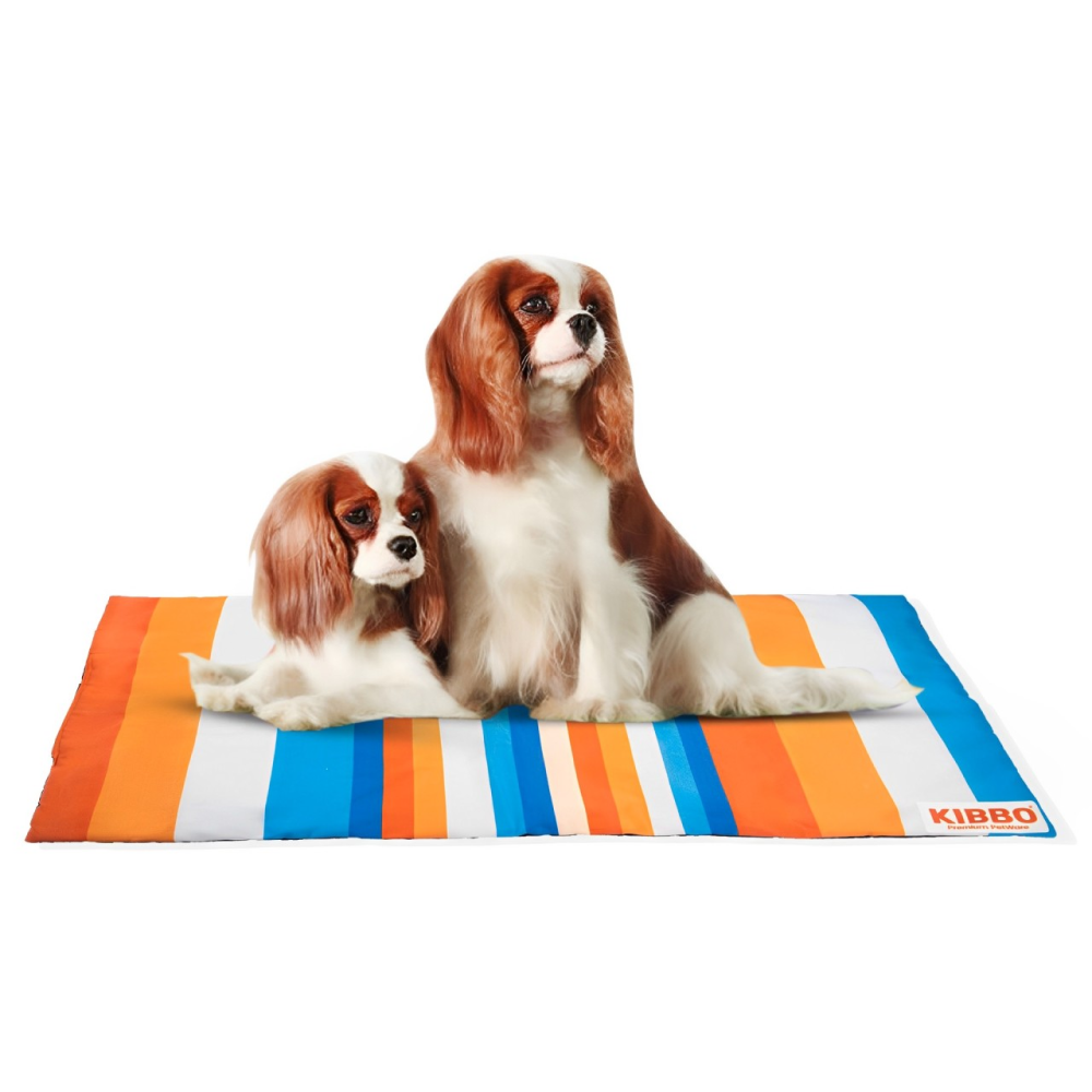 Kibbo Lightweight and Portable Summer Mats for Dogs and Cats (Orange/Blue)