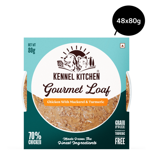 Kennel Kitchen Gourmet Loaf Chicken with Mackerel & Turmeric Puppy & Adult Dog Wet Food (All Life Stage)