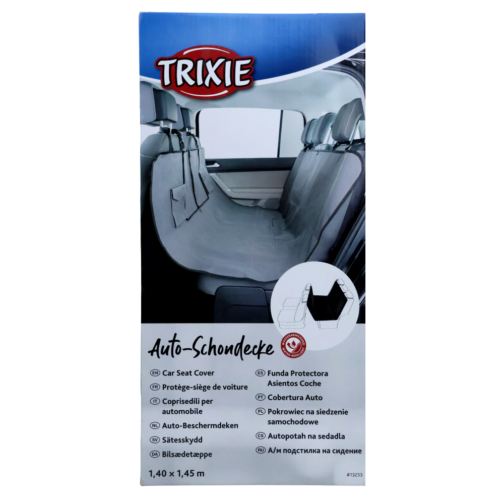 Trixie Car Seat Cover with Two Pockets for Dogs and Cats (Grey) Dogs-Bedding, Mats & Travel Supplies Trixie