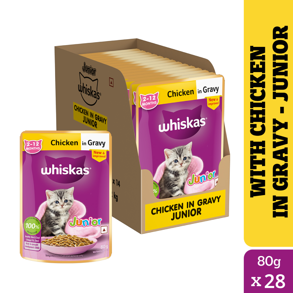 Whiskas Chicken in Gravy Meal Kitten Cat Wet Food