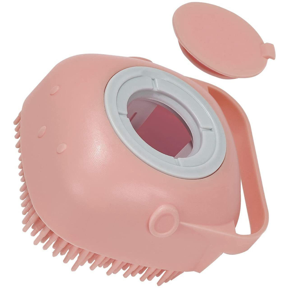 Chullbull Soft Silicon Bath Brush for Dogs and Cats (Pink)