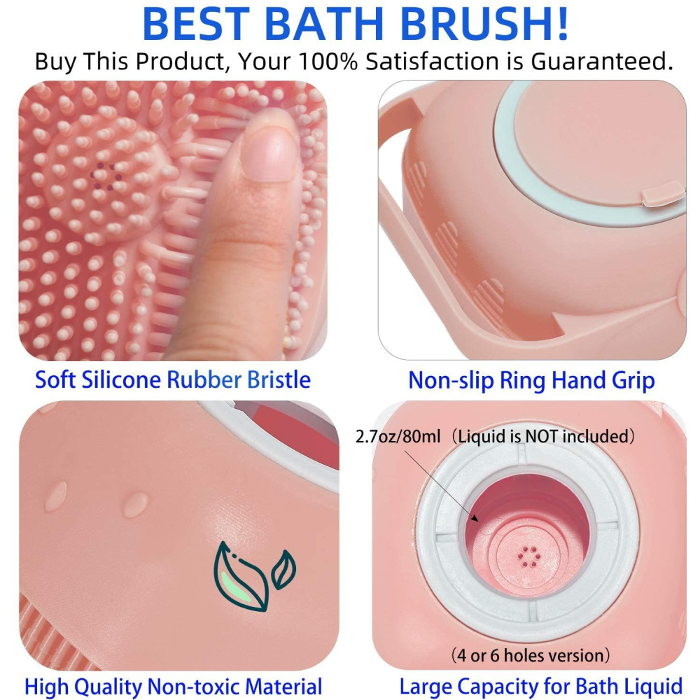 Chullbull Soft Silicon Bath Brush for Dogs and Cats (Blue/Pink) Both-Grooming Supplies Chullbull Dropship