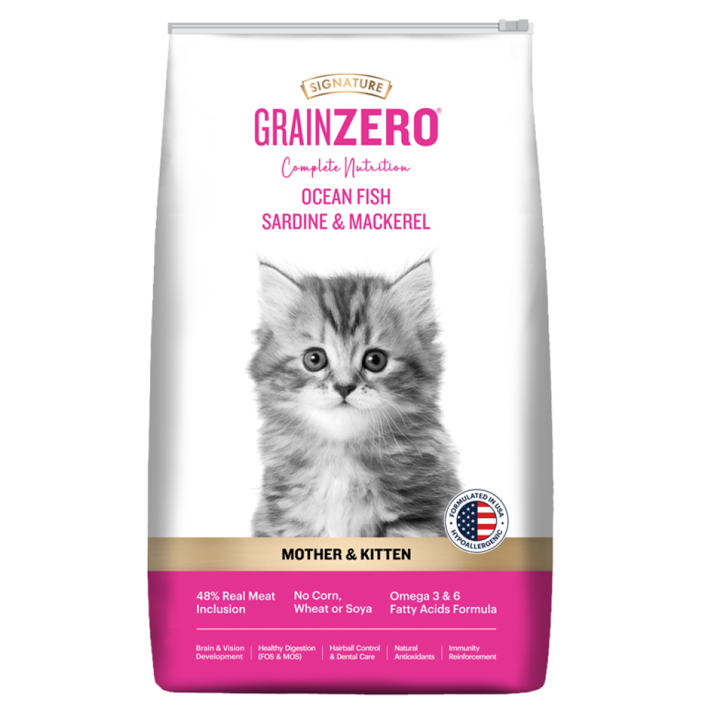 Signature Grain Zero Ocean Fish, Sardine and Mackerel Mother and Kitten Cat Dry Food