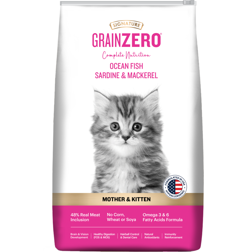 Signature Grain Zero Ocean Fish, Sardine and Mackerel Mother and Kitten Cat Dry Food